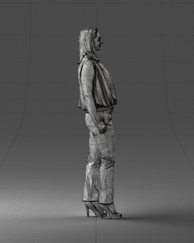 Woman in blue dress 0131 3D Print Ready 3D print model_14