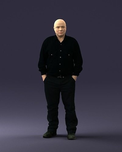 Man in black clothes 0065 3D Print Ready 3D print model