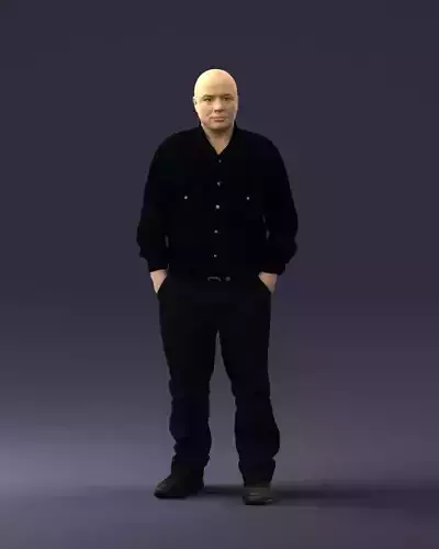Man in black clothes 0065 3D Print Ready 3D print model
