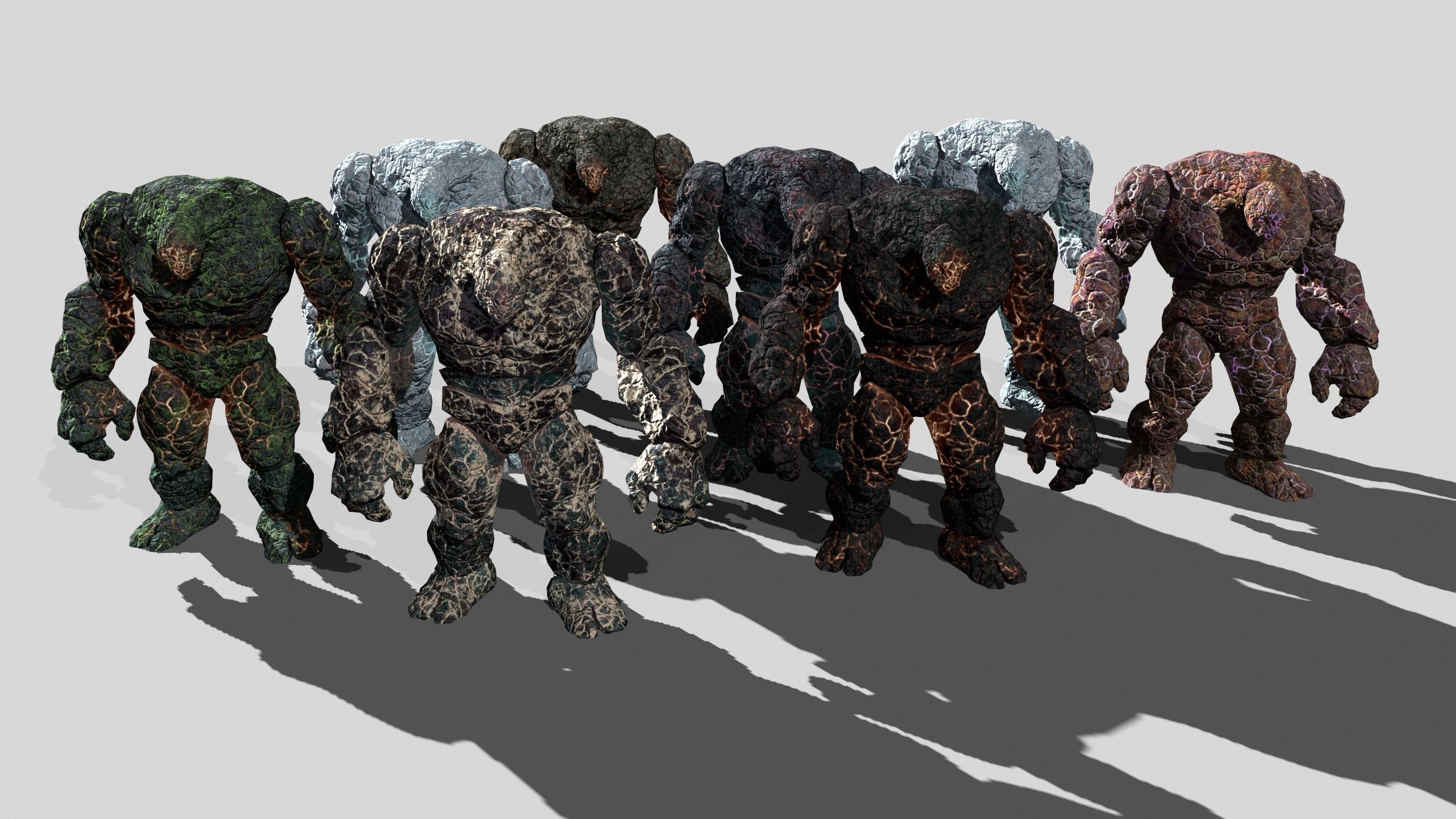 Golem Elemental - Mega Pack Low-poly 3D model_4
