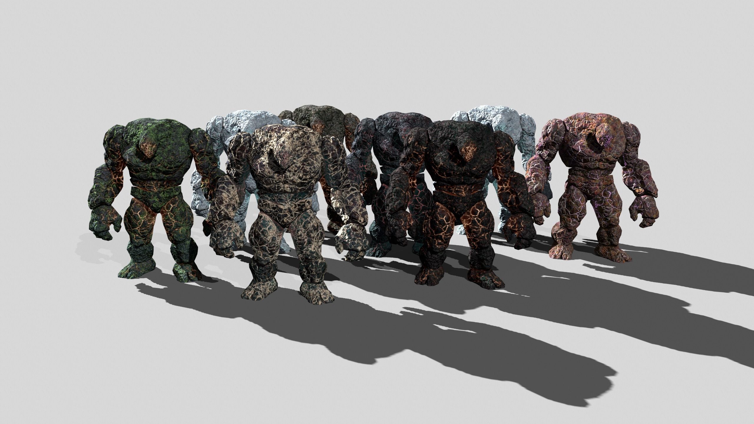 Golem Elemental - Mega Pack Low-poly 3D model_3