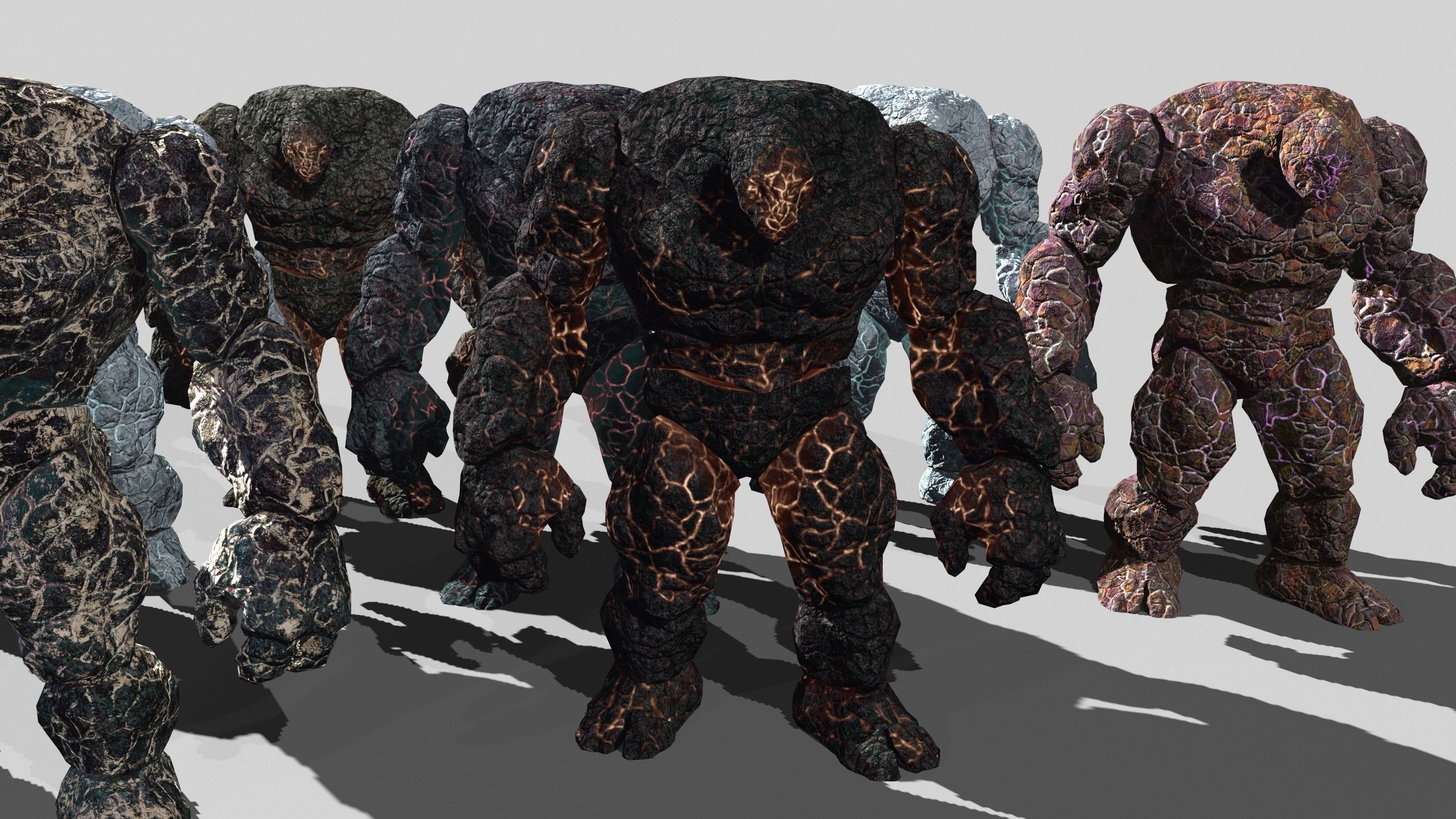 Golem Elemental - Mega Pack Low-poly 3D model_5