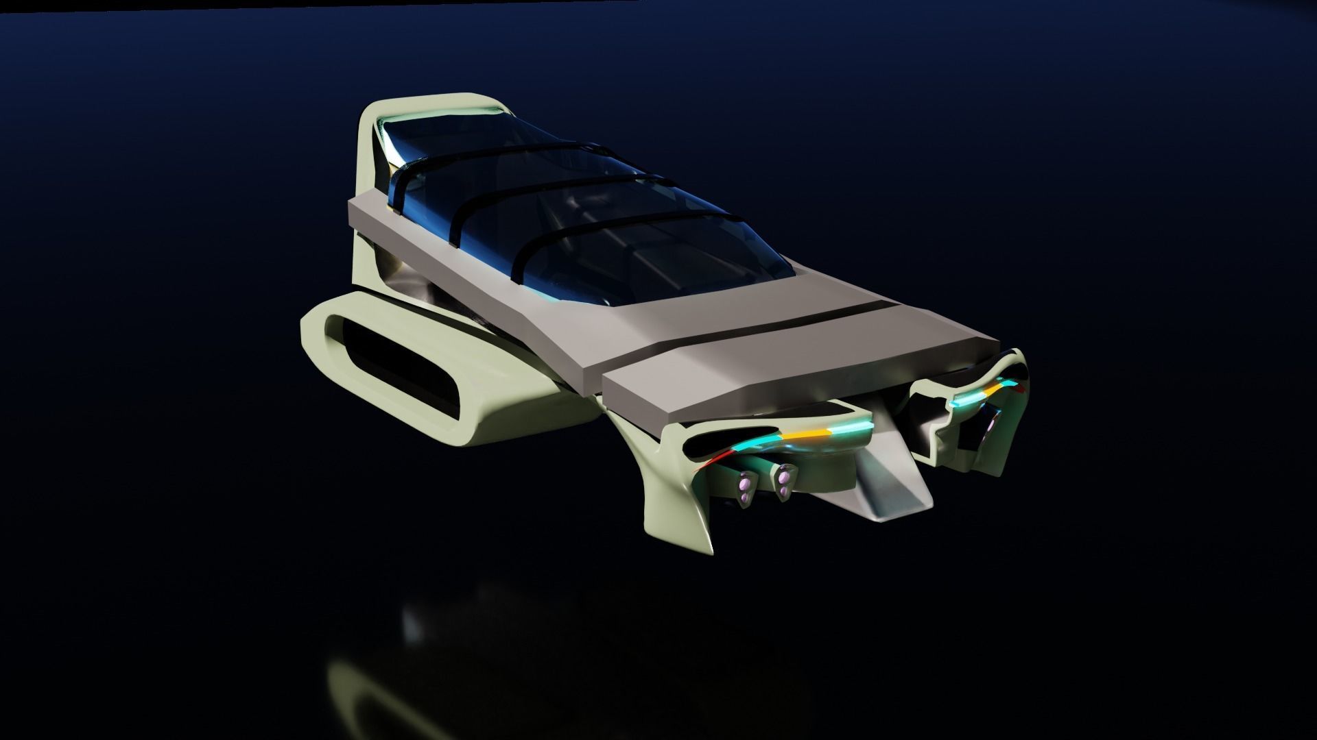 Simplistic Flying Vehicle 18 Low-poly 3D model_9