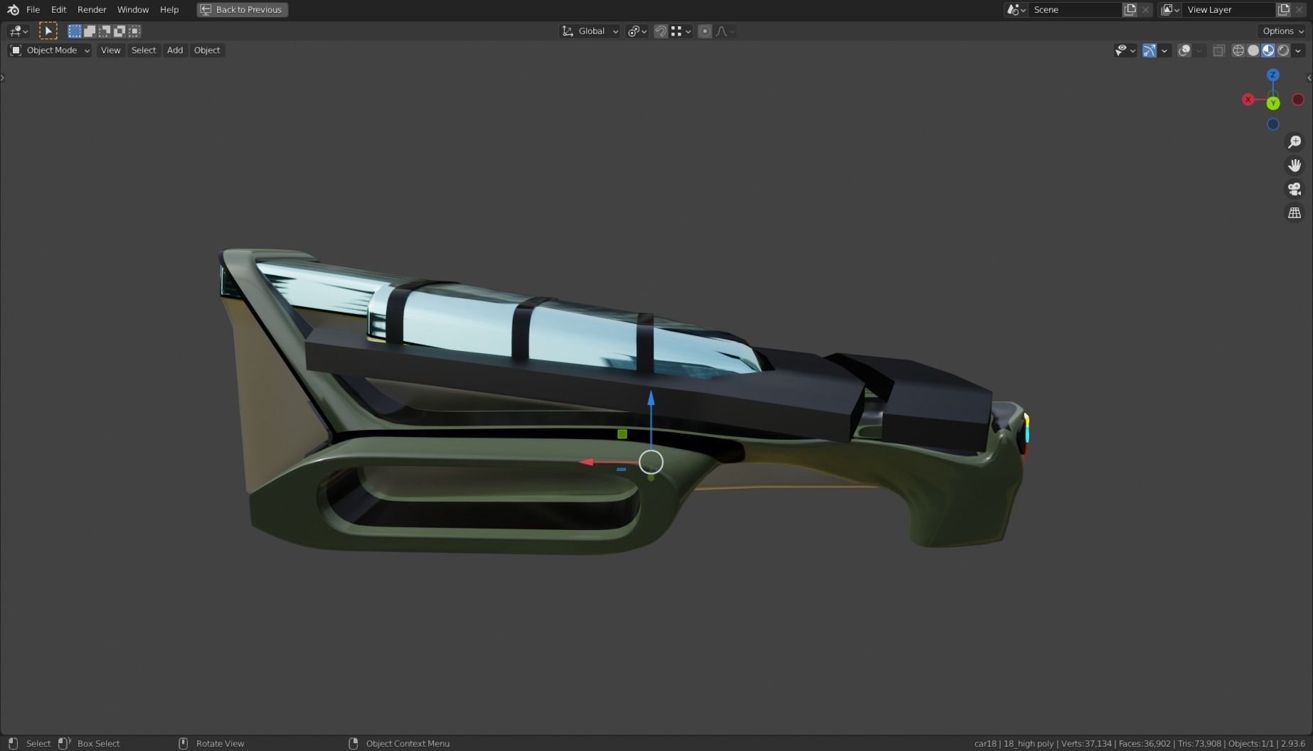 Simplistic Flying Vehicle 18 Low-poly 3D model_6