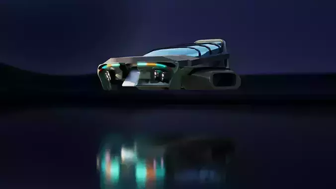 Simplistic Flying Vehicle 18 Low-poly 3D model