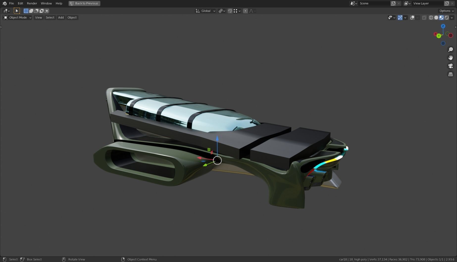 Simplistic Flying Vehicle 18 Low-poly 3D model_5