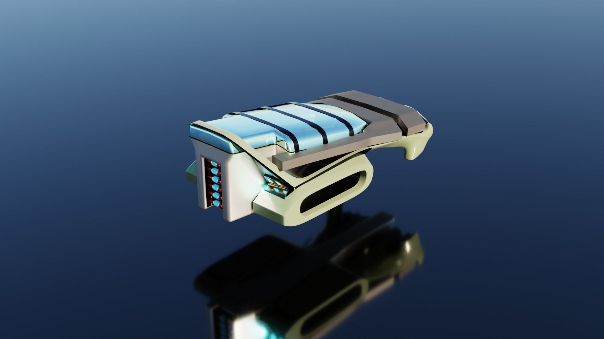 Simplistic Flying Vehicle 18 Low-poly 3D model_8