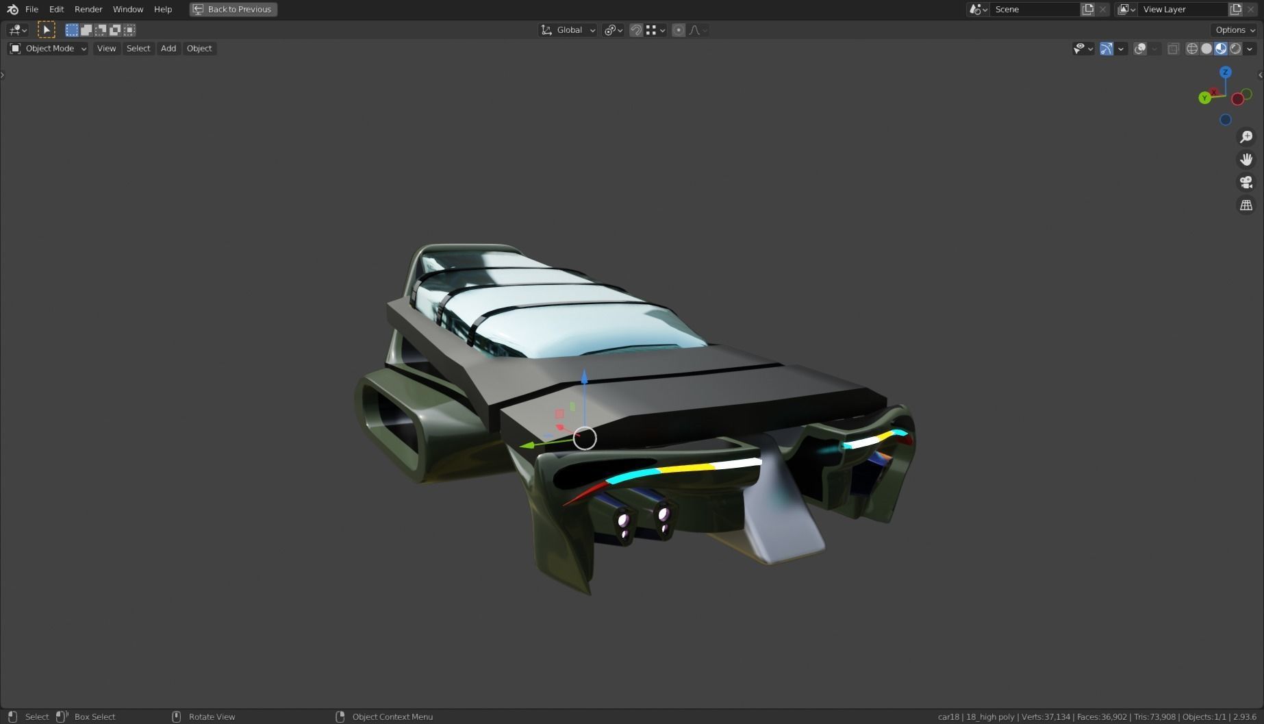 Simplistic Flying Vehicle 18 Low-poly 3D model_4