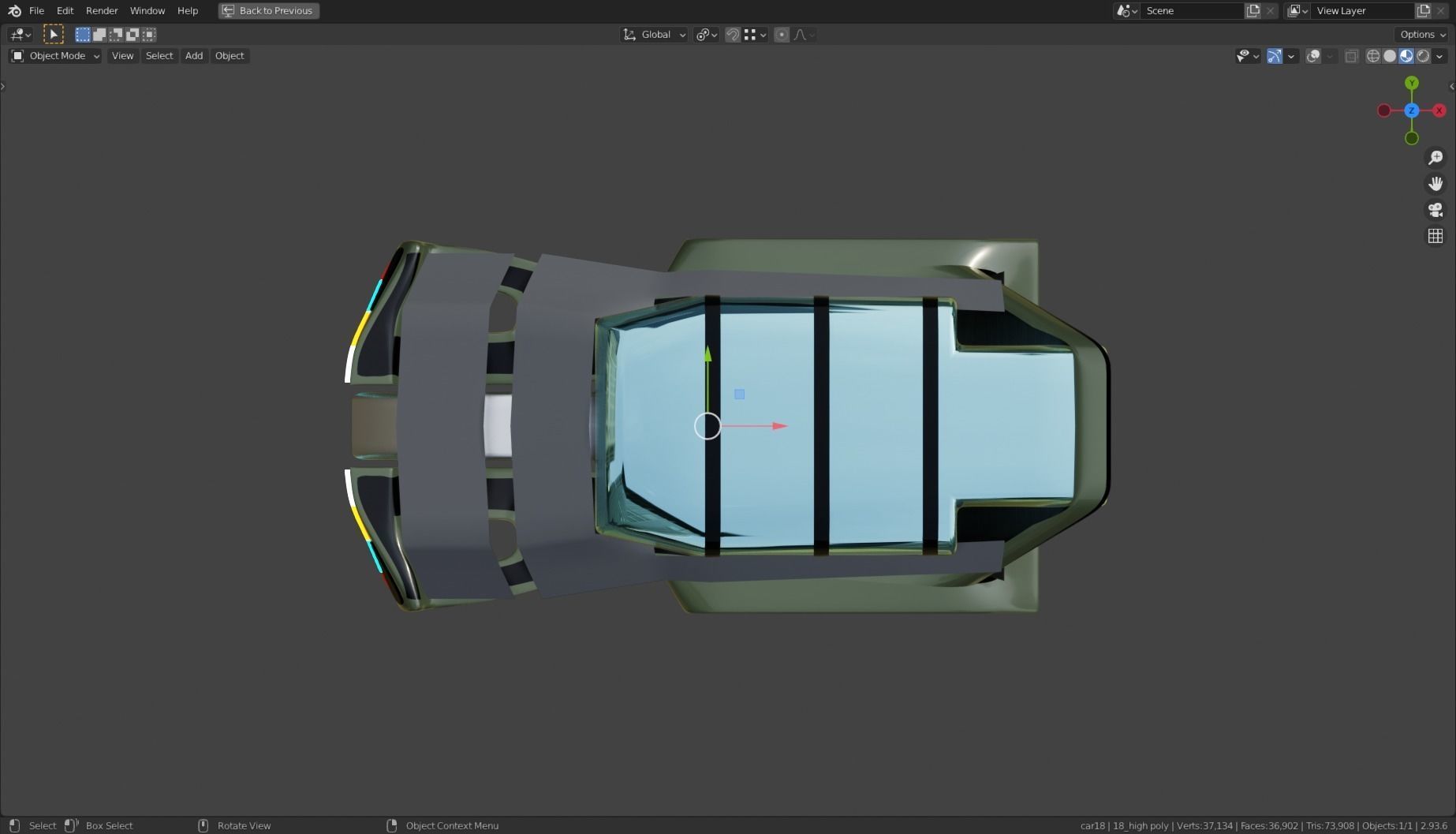Simplistic Flying Vehicle 18 Low-poly 3D model_12