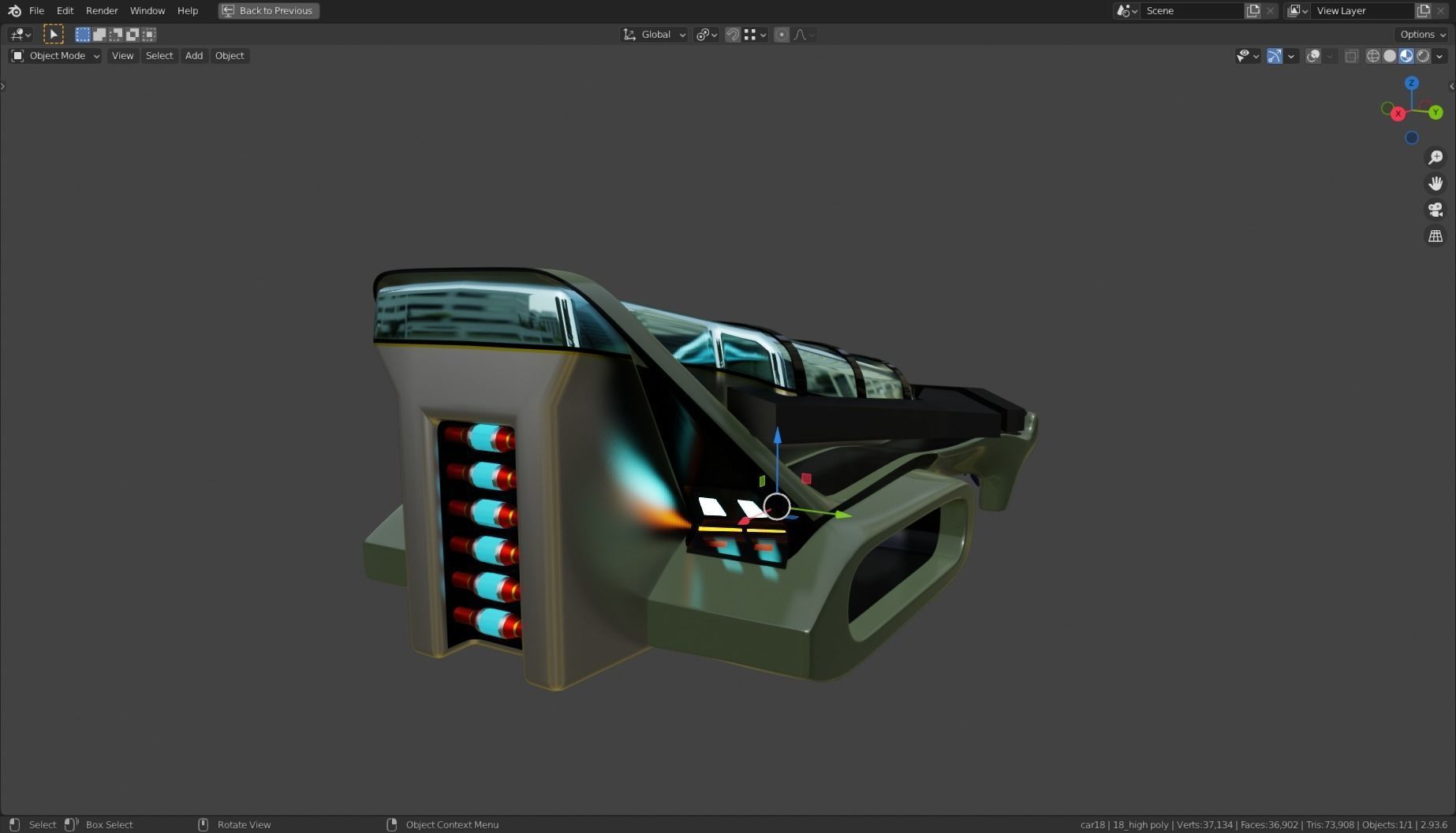 Simplistic Flying Vehicle 18 Low-poly 3D model_11