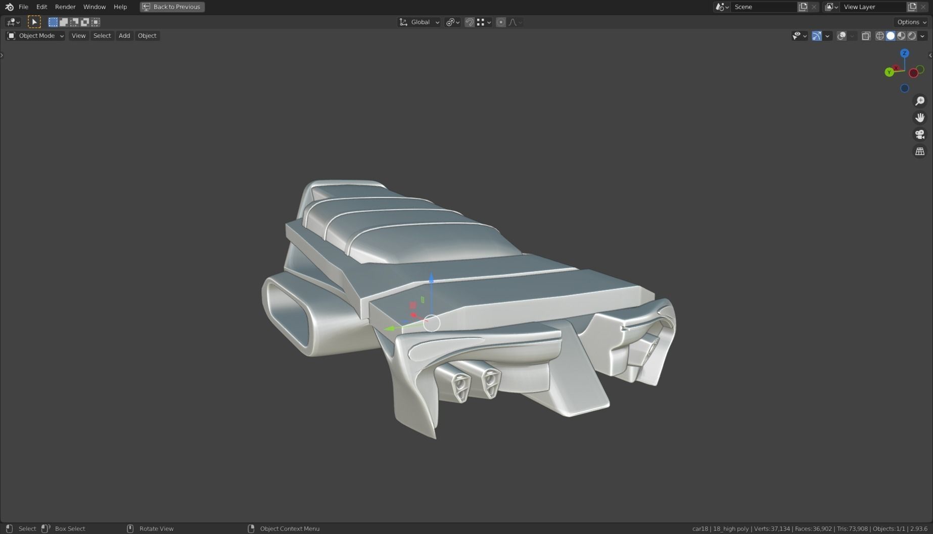 Simplistic Flying Vehicle 18 Low-poly 3D model_3