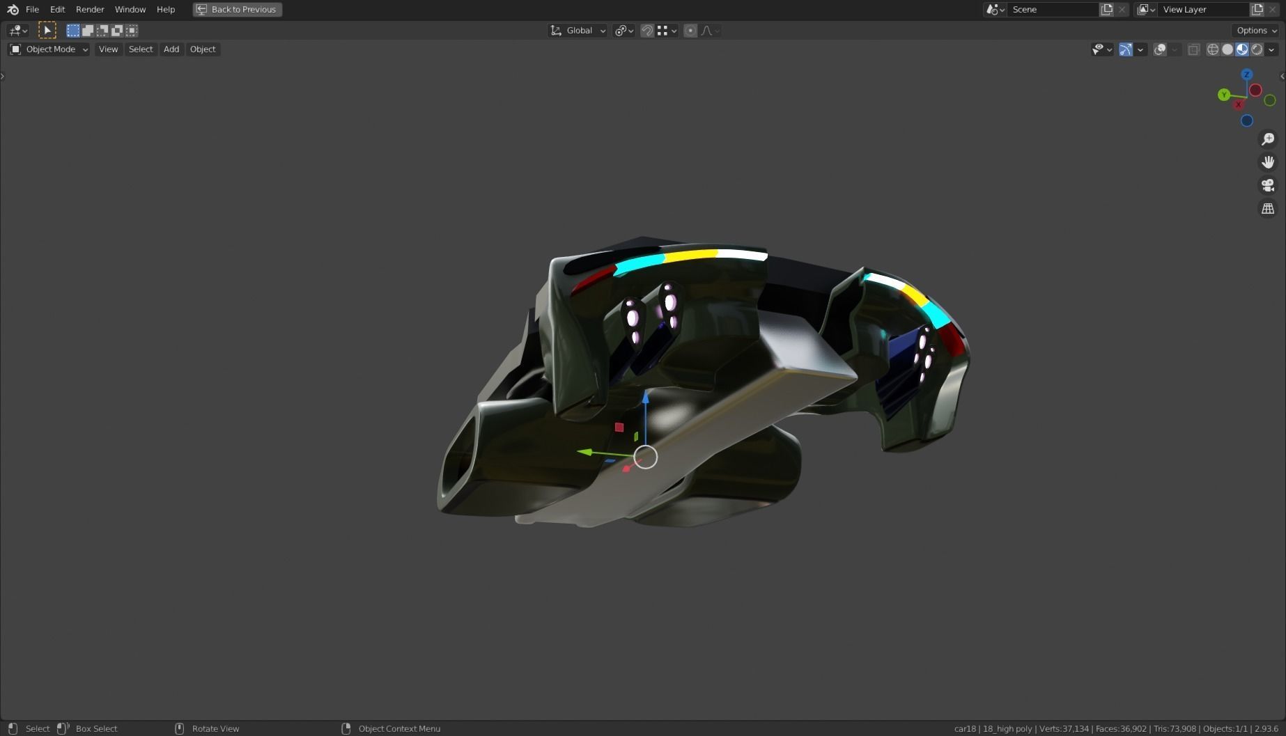 Simplistic Flying Vehicle 18 Low-poly 3D model_14