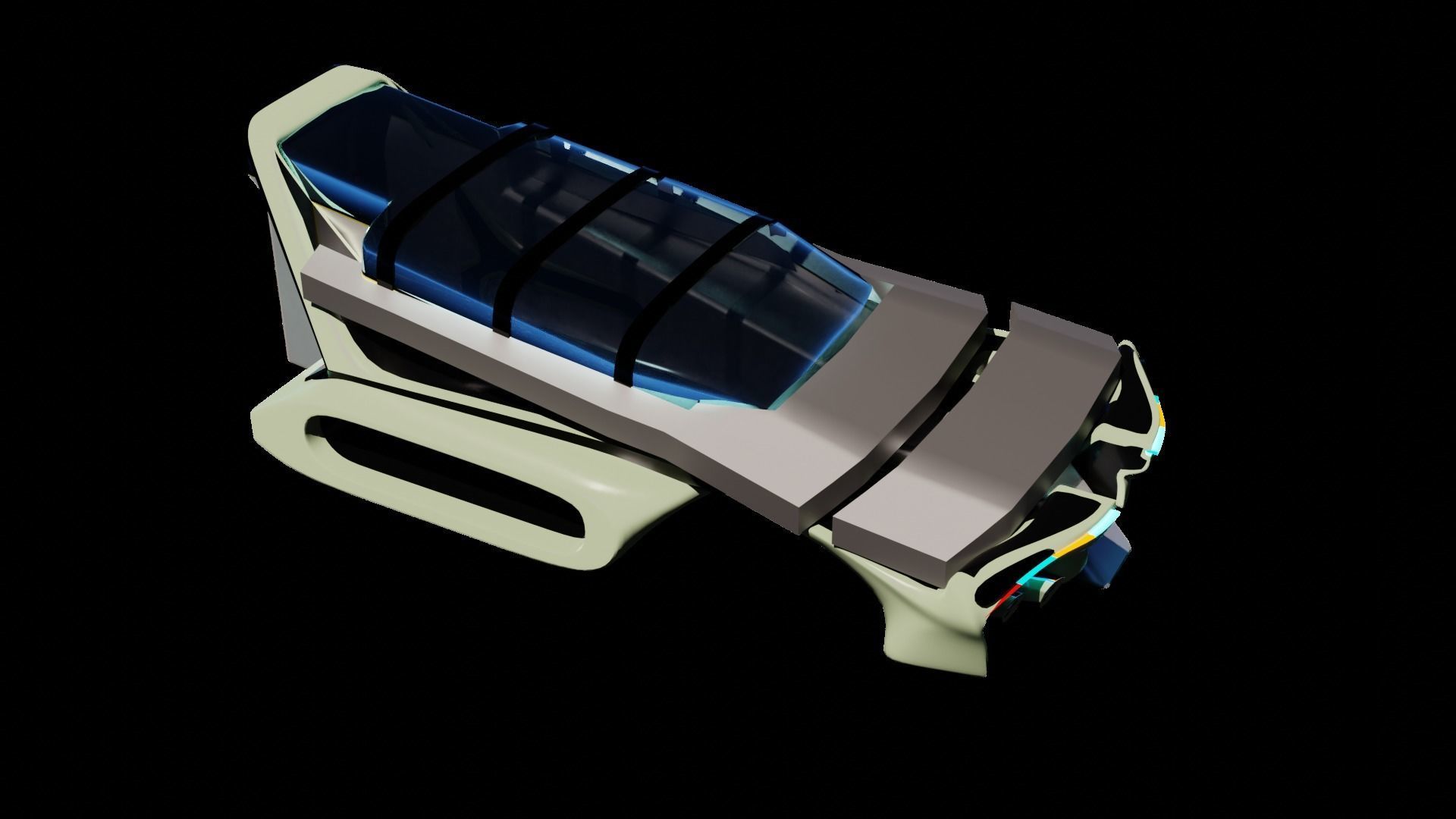 Simplistic Flying Vehicle 18 Low-poly 3D model_22