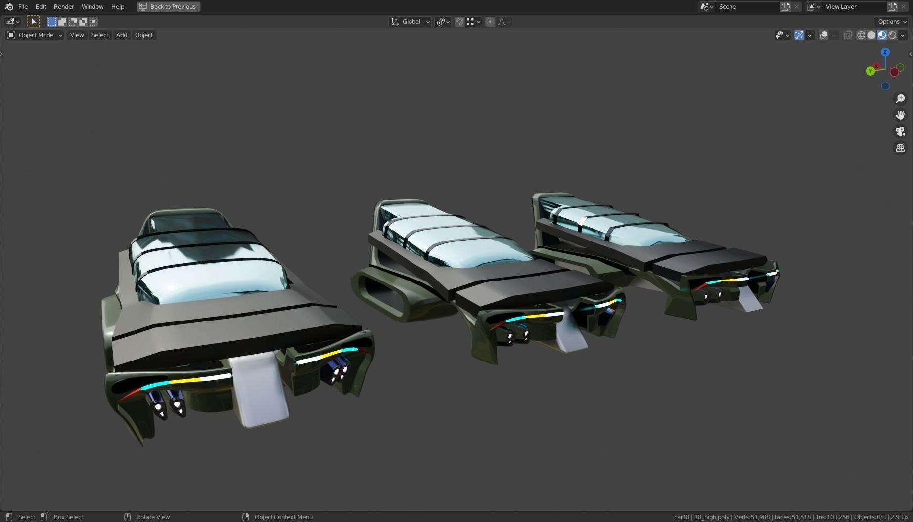 Simplistic Flying Vehicle 18 Low-poly 3D model_16