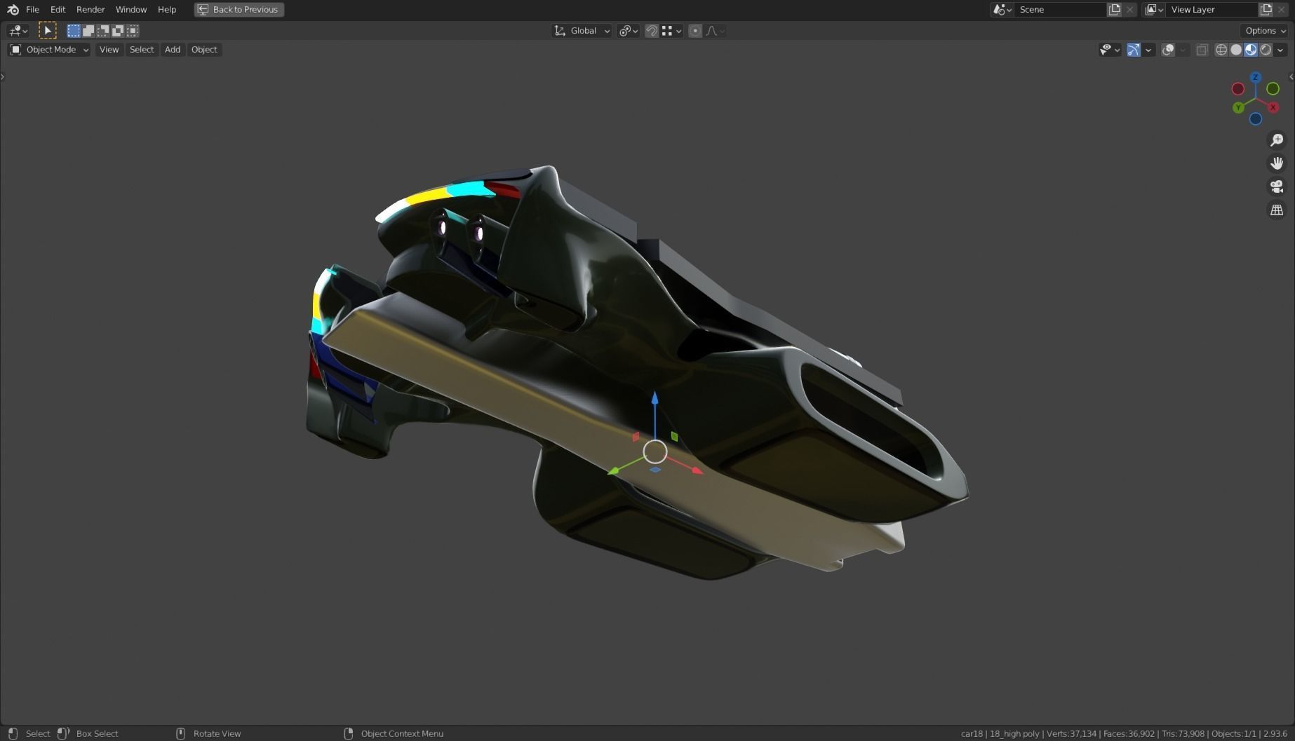 Simplistic Flying Vehicle 18 Low-poly 3D model_13