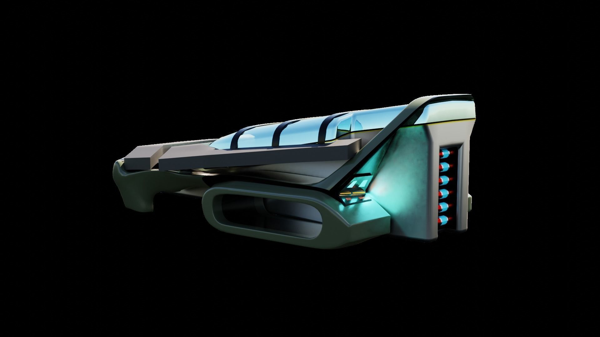 Simplistic Flying Vehicle 18 Low-poly 3D model_23