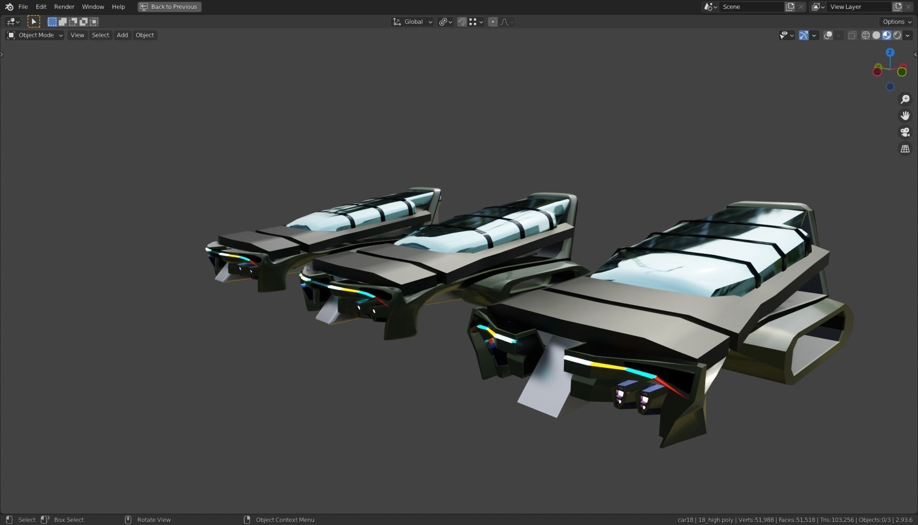 Simplistic Flying Vehicle 18 Low-poly 3D model_17