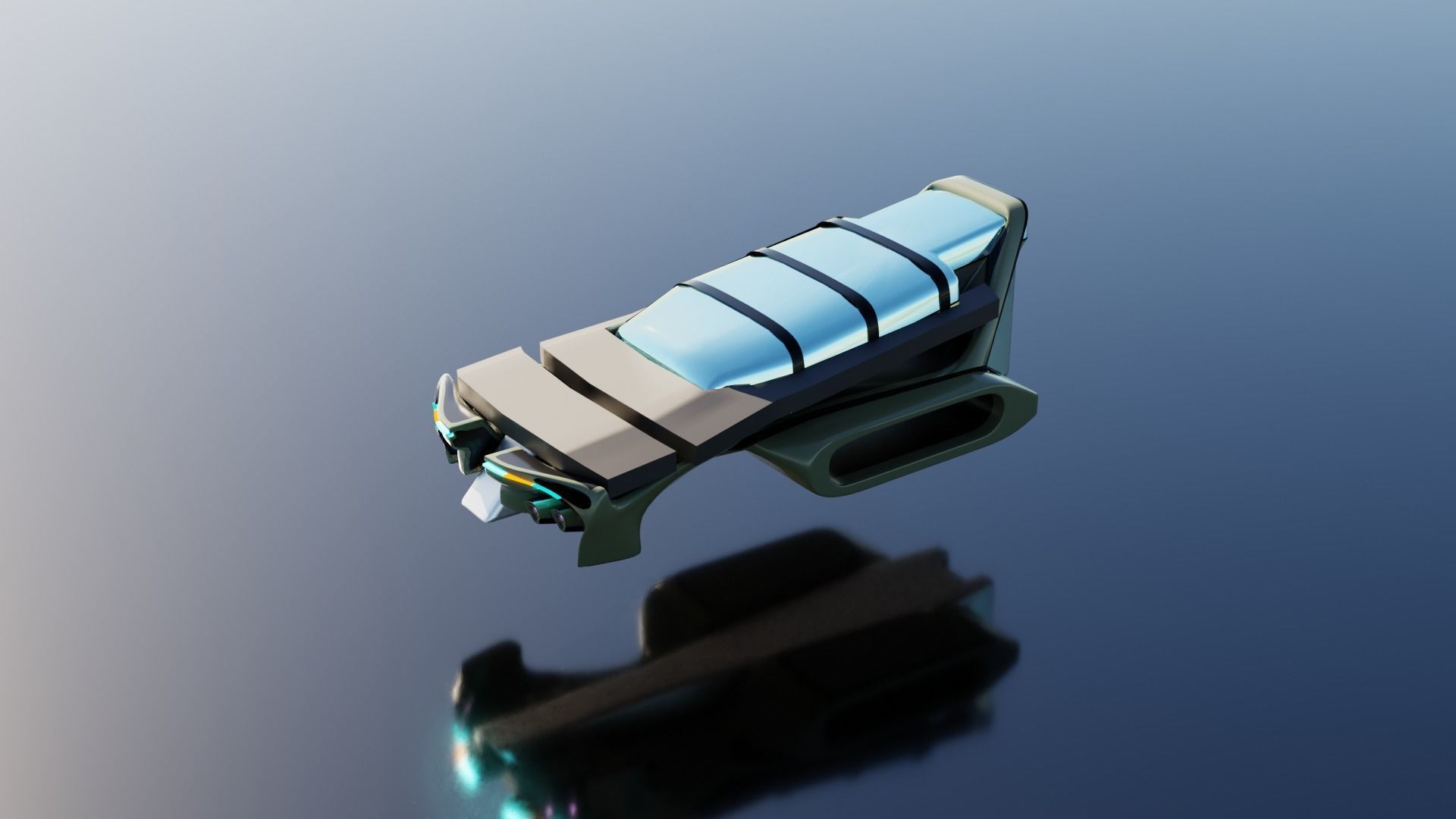 Simplistic Flying Vehicle 18 Low-poly 3D model_1