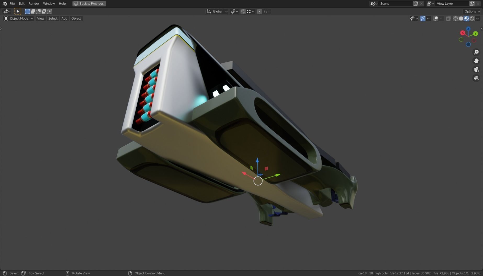 Simplistic Flying Vehicle 18 Low-poly 3D model_15