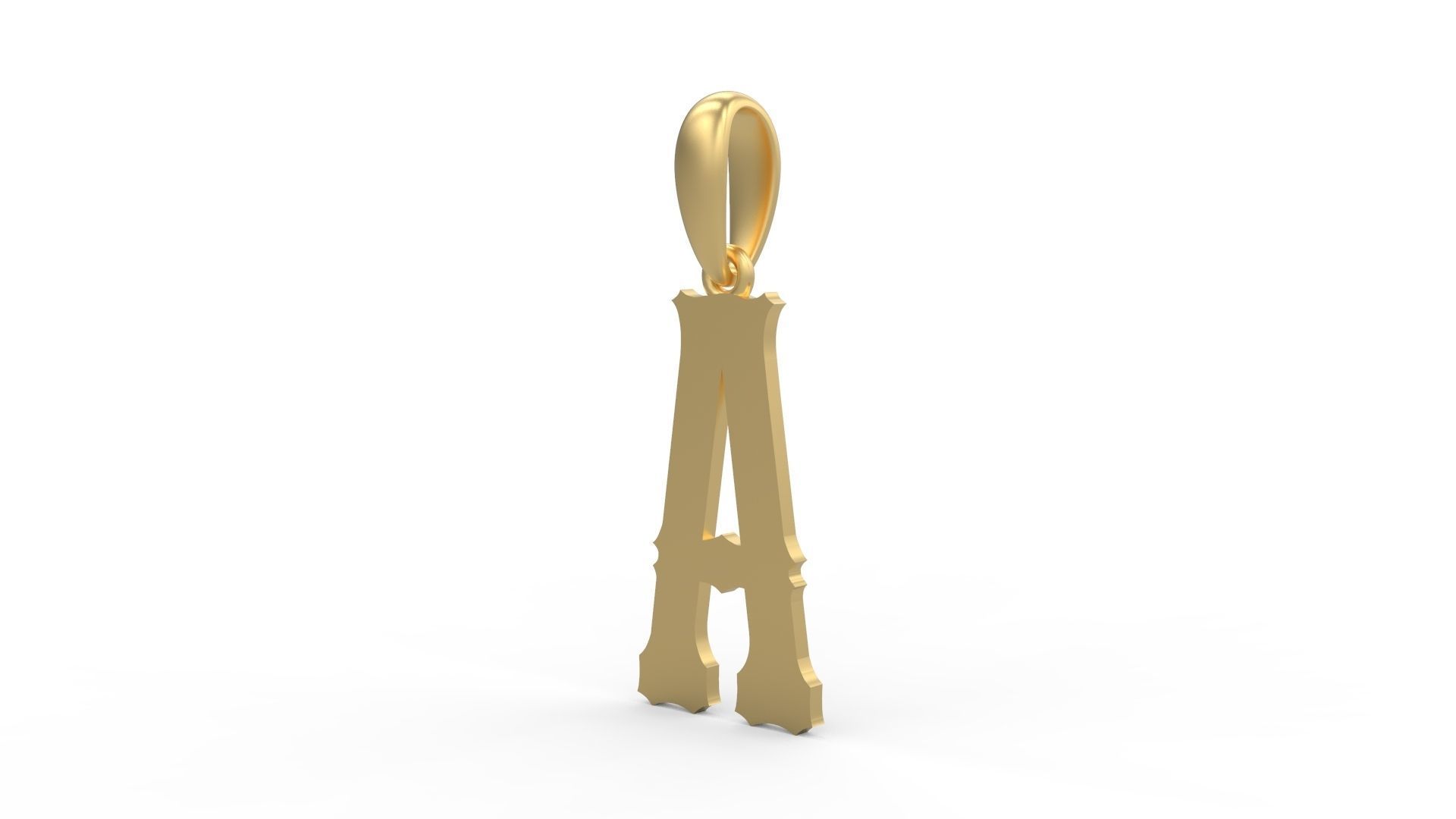 Initial Letters Pendant Homeplate A 3D print model_1