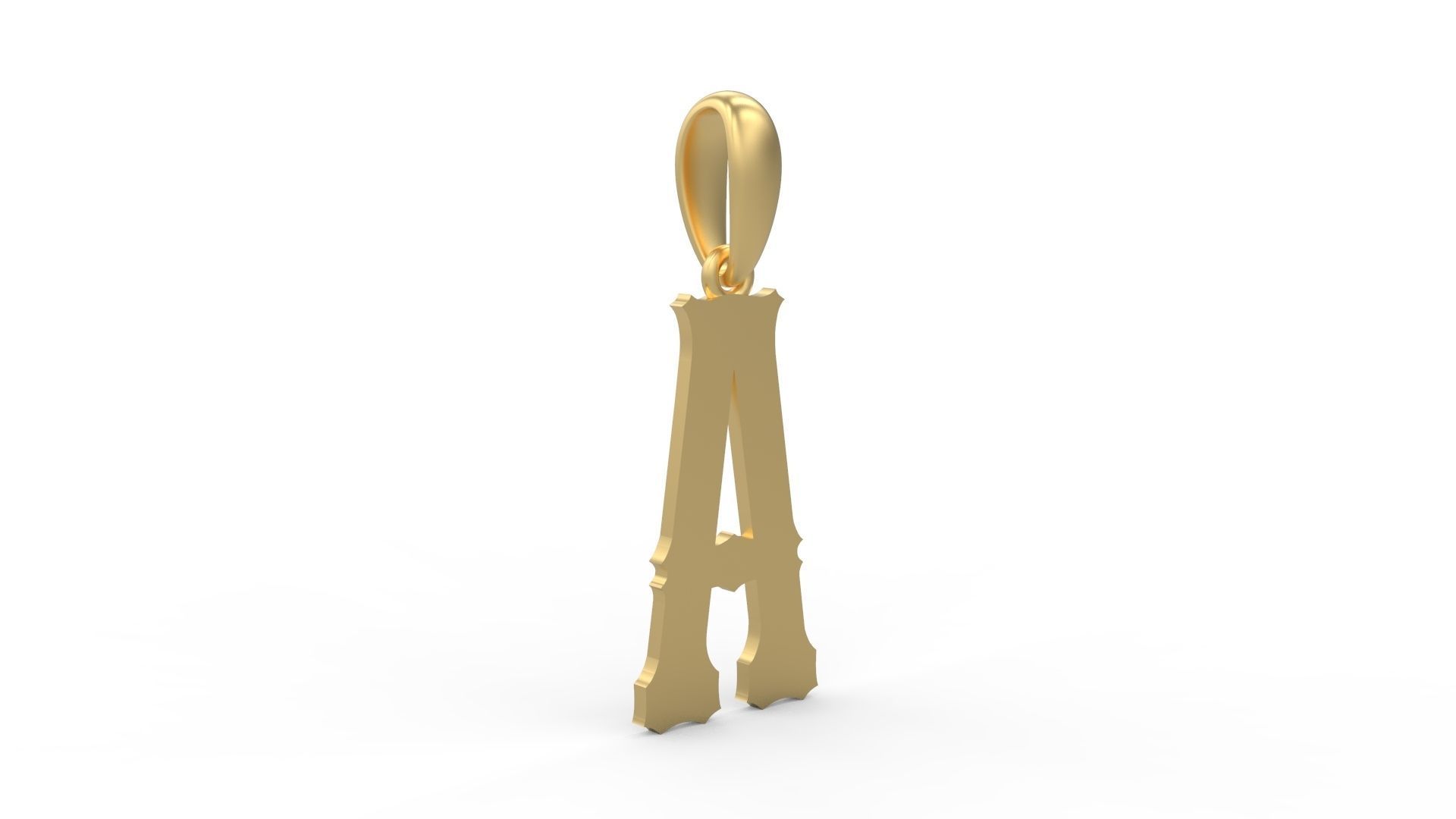 Initial Letters Pendant Homeplate A 3D print model_3