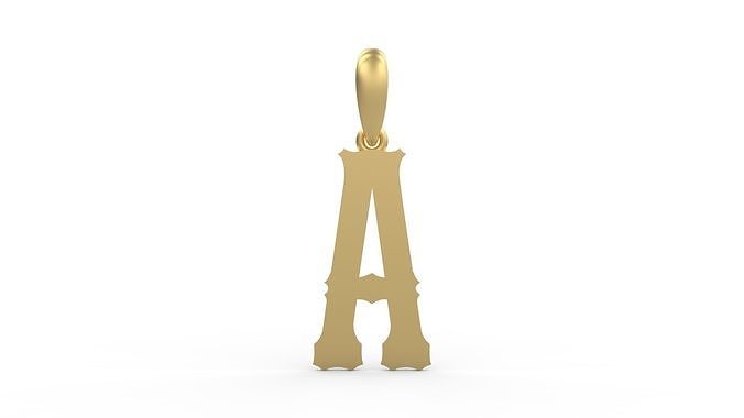Initial Letters Pendant Homeplate A 3D print model