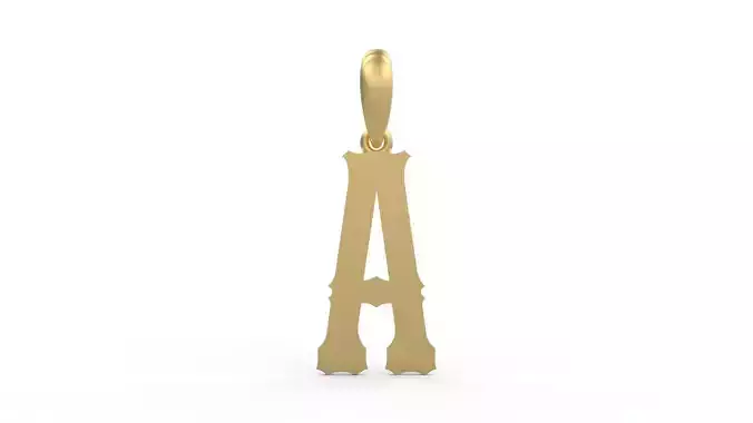 Initial Letters Pendant Homeplate A 3D print model