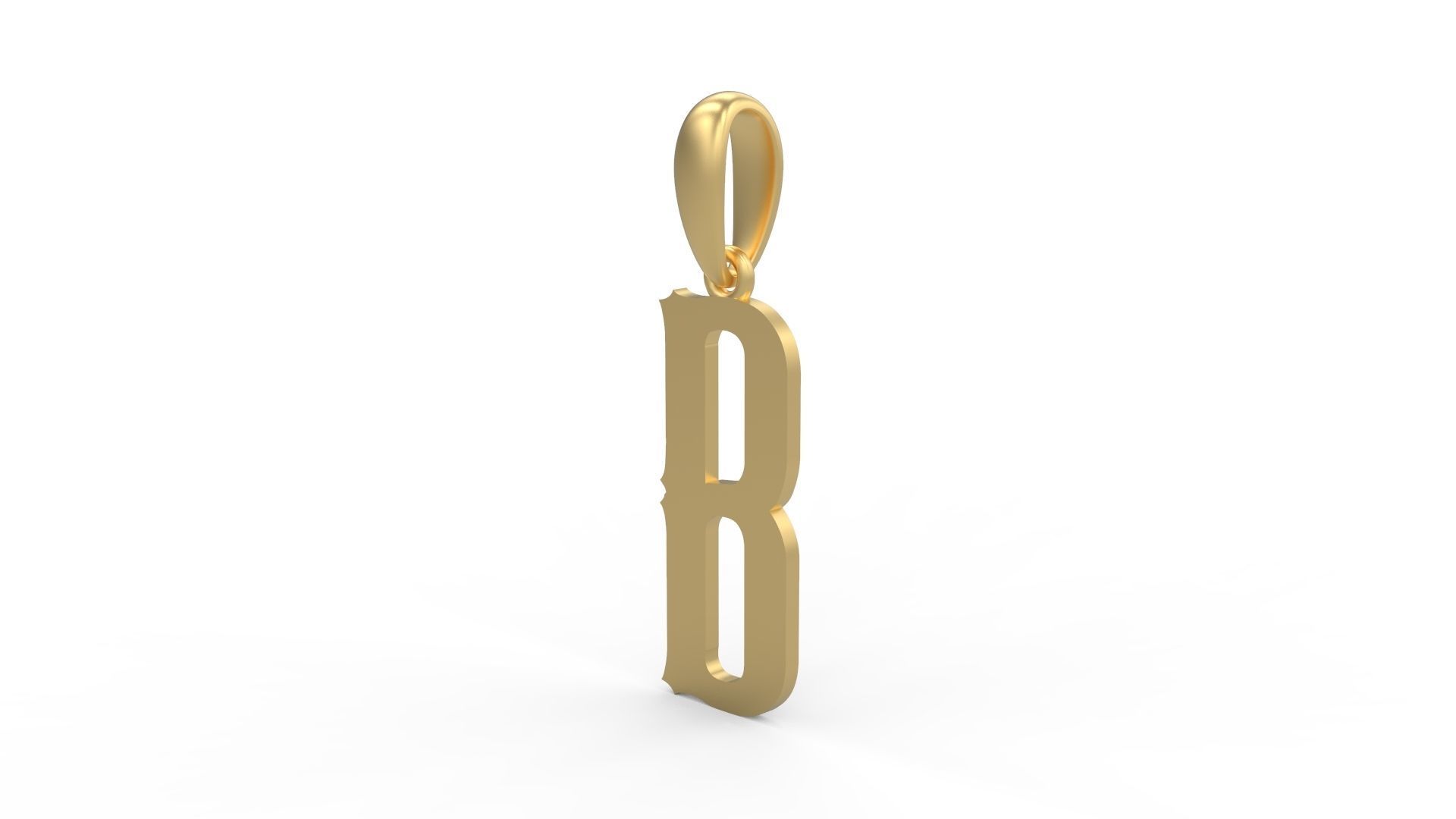 Initial Letters Pendant Homeplate B 3D print model_1