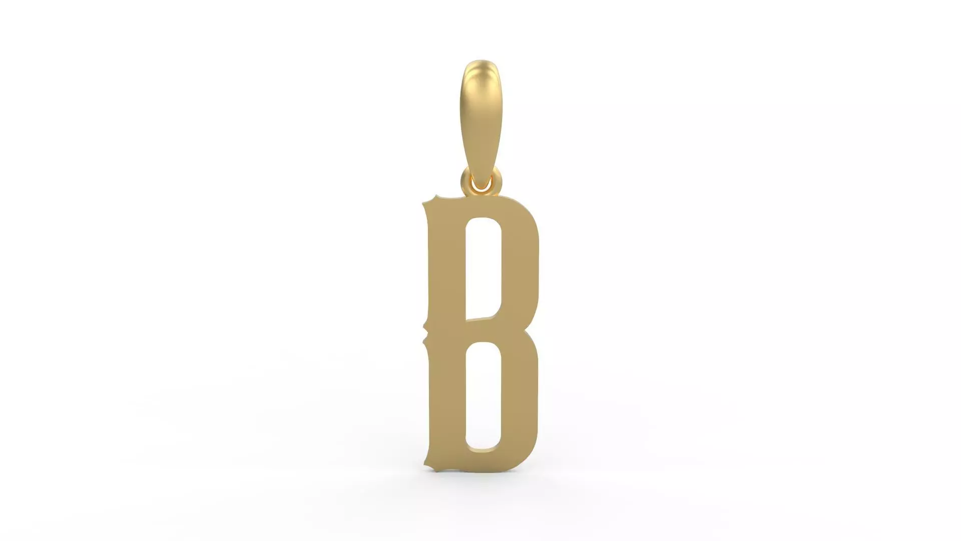 Initial Letters Pendant Homeplate B 3D print model_0
