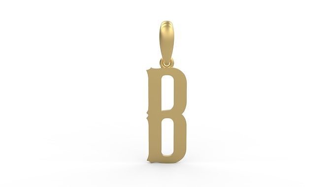 Initial Letters Pendant Homeplate B 3D print model