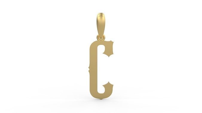 Initial Letters Pendant Homeplate C 3D print model