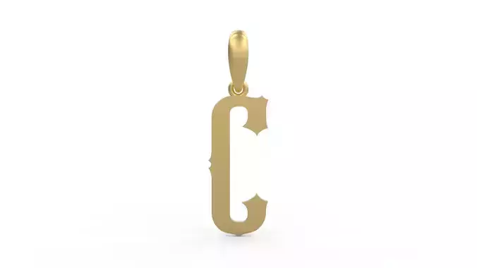 Initial Letters Pendant Homeplate C 3D print model