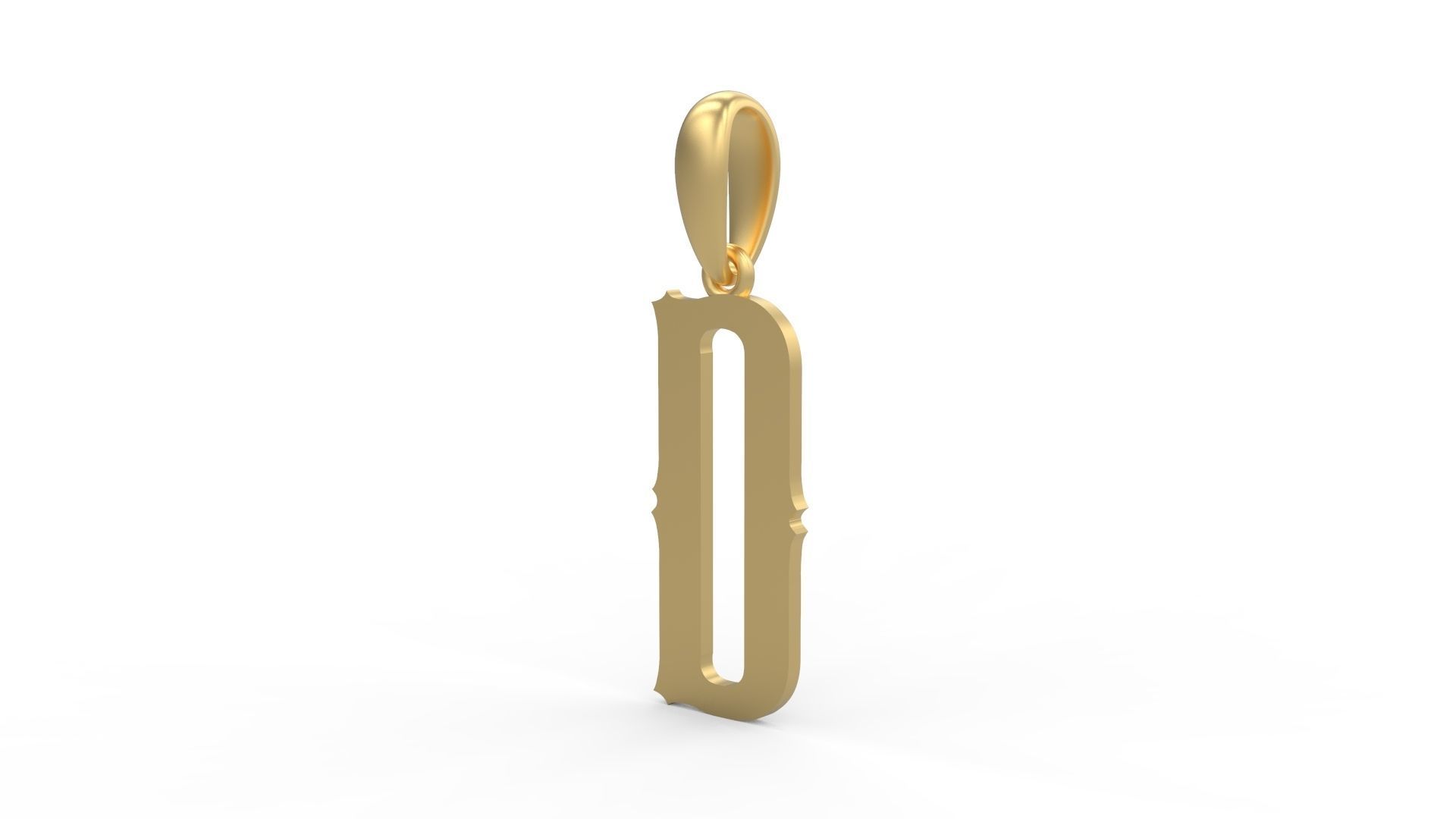 Initial Letters Pendant Homeplate D 3D print model_1