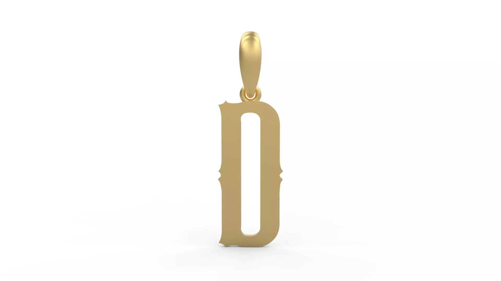 Initial Letters Pendant Homeplate D 3D print model_0