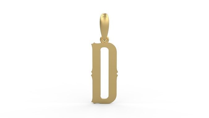 Initial Letters Pendant Homeplate D 3D print model