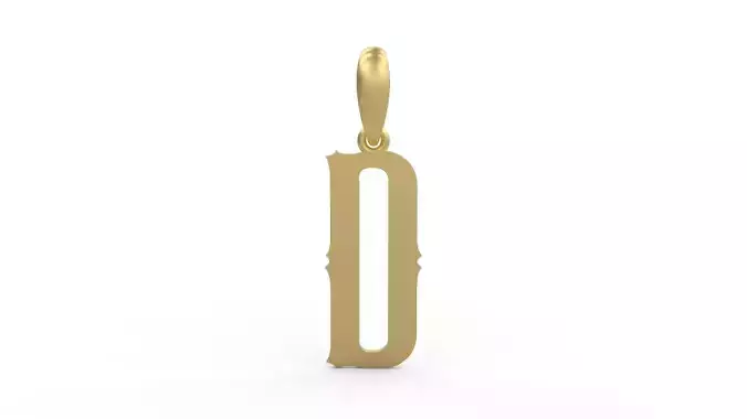 Initial Letters Pendant Homeplate D