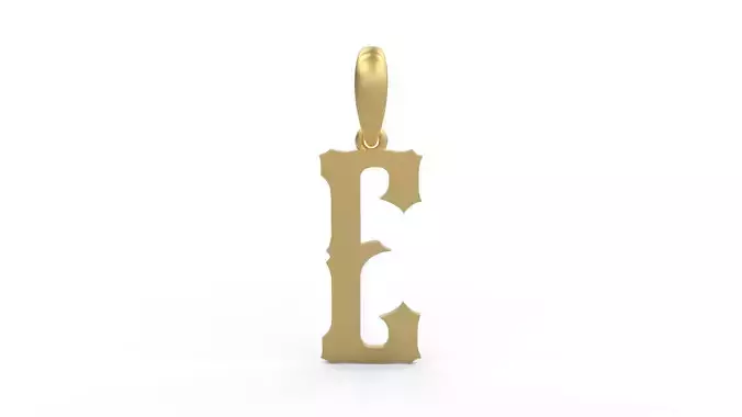 Initial Letters Pendant Homeplate E 3D print model