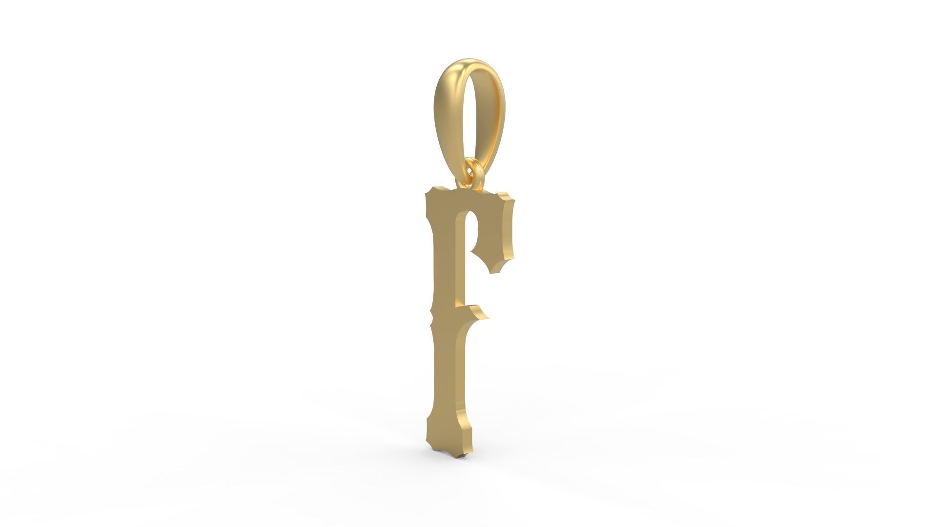 Initial Letters Pendant Homeplate F 3D print model_1