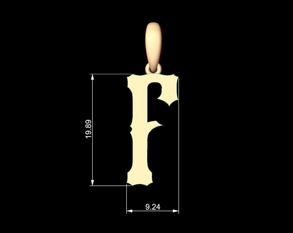 Initial Letters Pendant Homeplate F 3D print model_5