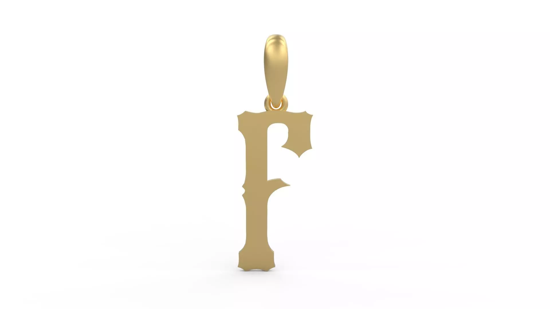 Initial Letters Pendant Homeplate F 3D print model_0