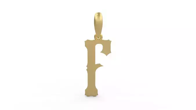 Initial Letters Pendant Homeplate F 3D print model