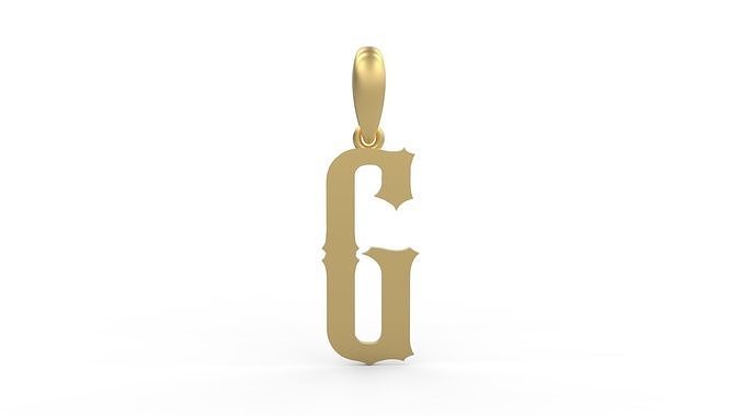 Initial Letters Pendant Homeplate G 3D print model