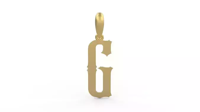 Initial Letters Pendant Homeplate G 3D print model
