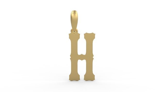 Initial Letters Pendant Homeplate H 3D print model