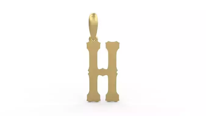 Initial Letters Pendant Homeplate H 3D print model