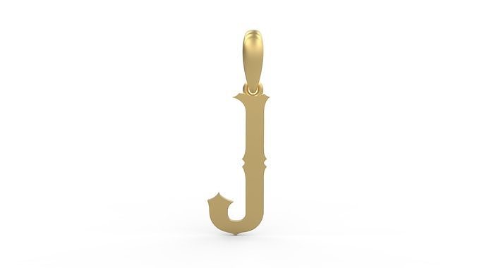 Initial Letters Pendant Homeplate J 3D print model