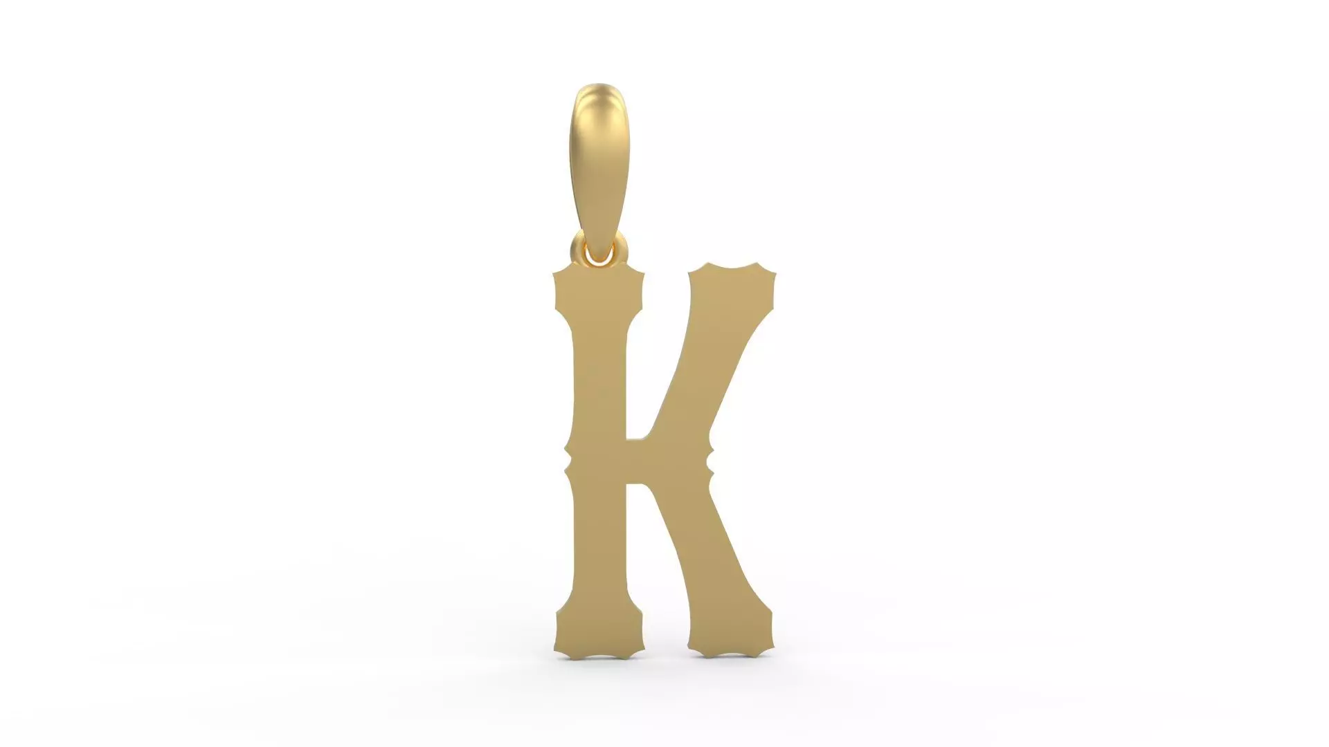 Initial Letters Pendant Homeplate K 3D print model_0