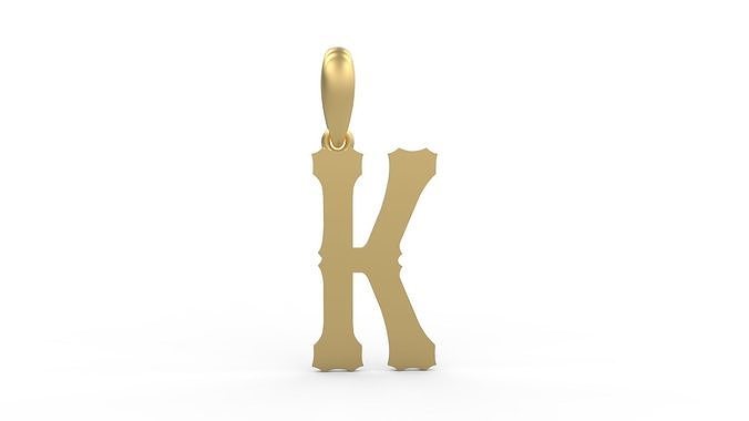 Initial Letters Pendant Homeplate K 3D print model