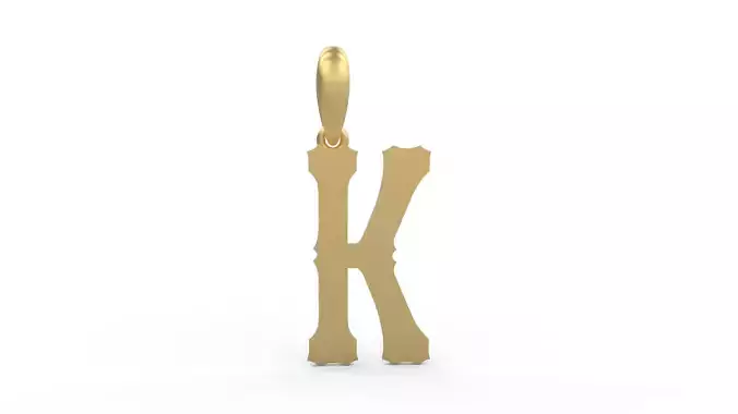 Initial Letters Pendant Homeplate K