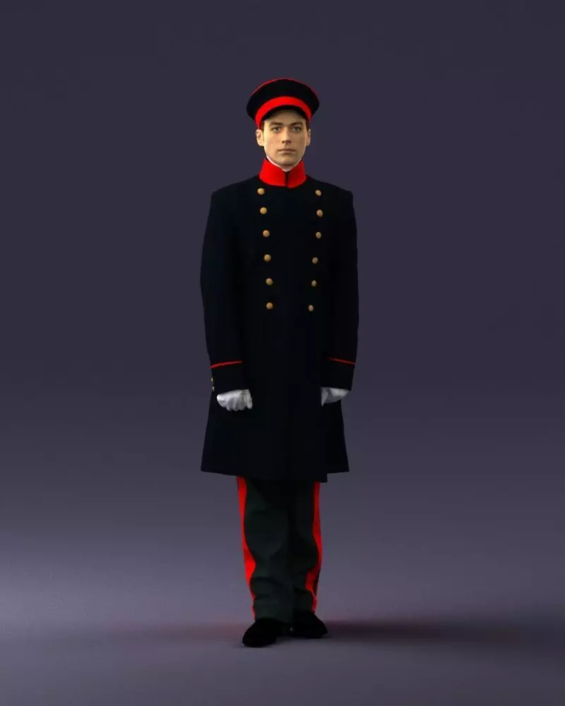 000515 Uniformed Doorman Character 3D Print Ready 3D print model